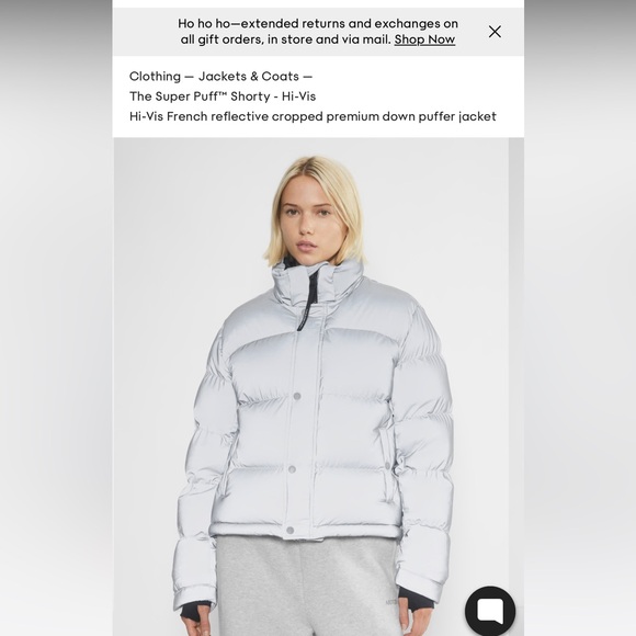 Aritzia Super Puff Shorty - Hi-Vis / reflective silver - Picture 1 of 9